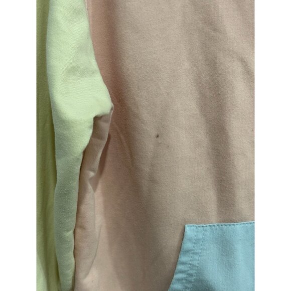 Shein Colorblock Pastel Pullover Hoodie Multicolor Sz 2 Relaxed Playful Kidcore - Picture 4 of 12